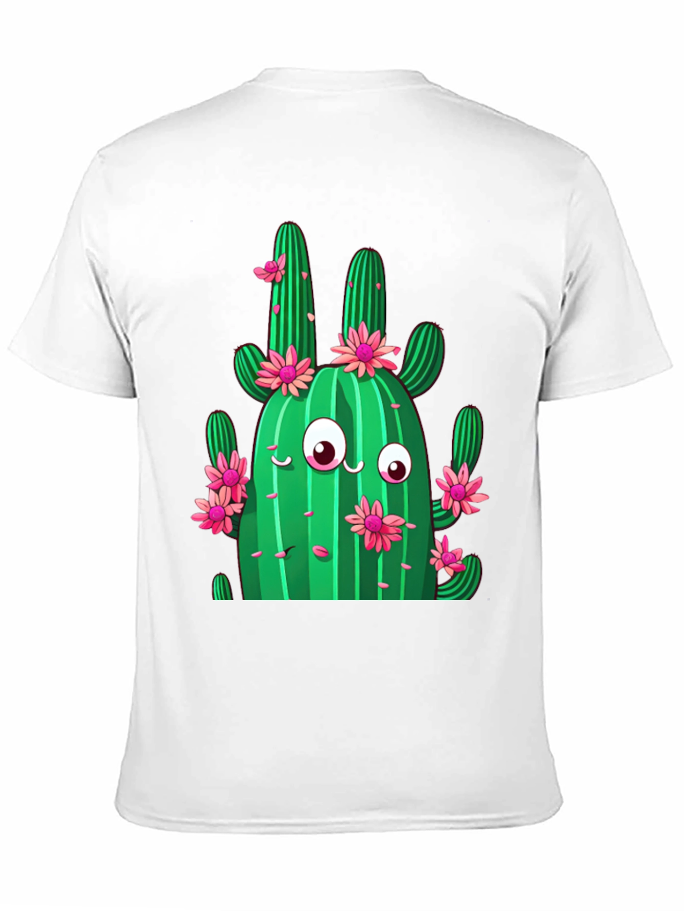 Cactus Flower Graphic Print Black T-Shirt