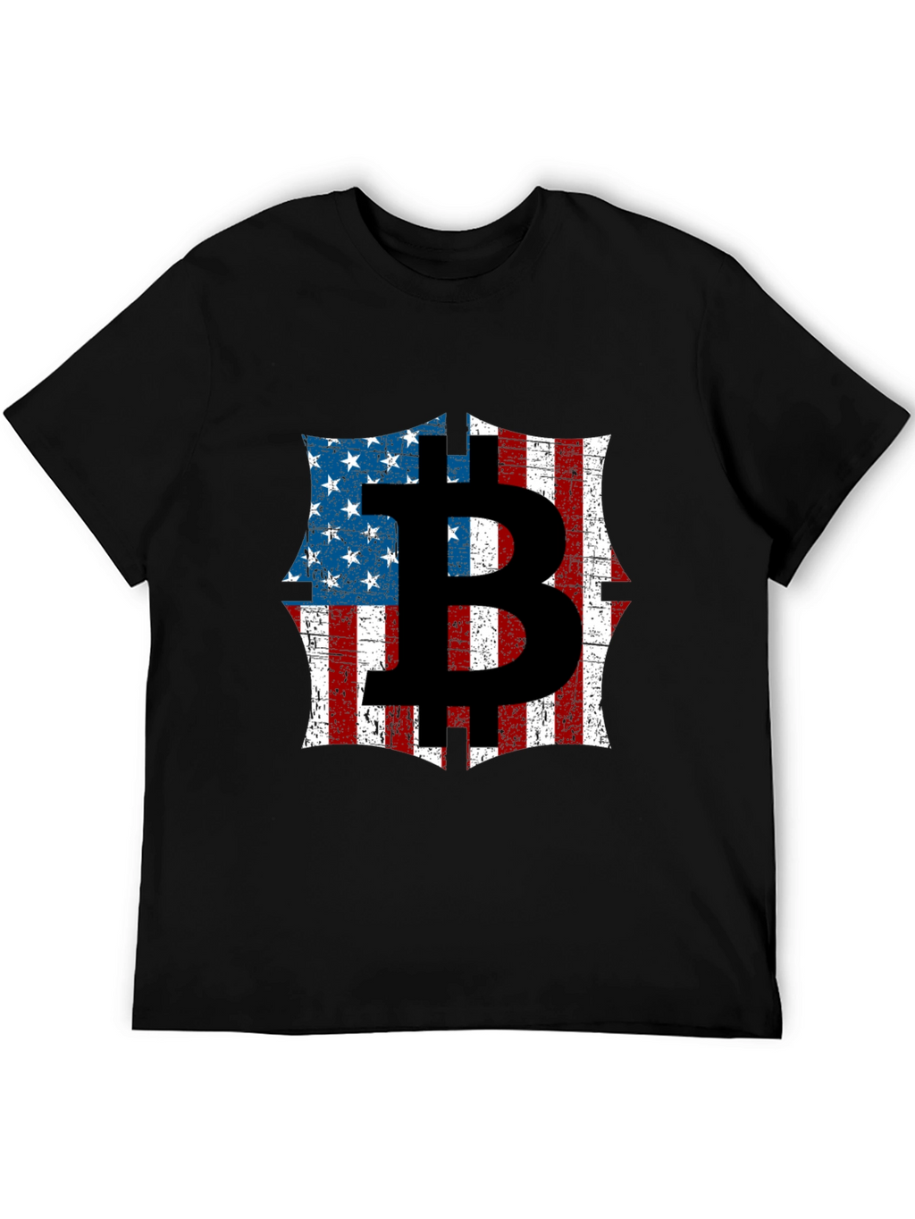 Bitcoin American Flag Graphic T-Shirt