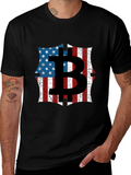 Bitcoin American Flag Graphic T-Shirt