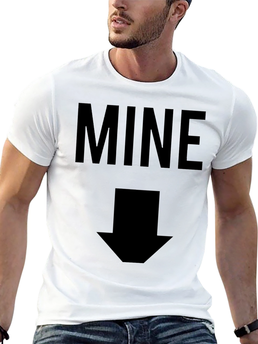 Mens Mine Arrow Graphic Black T-Shirt