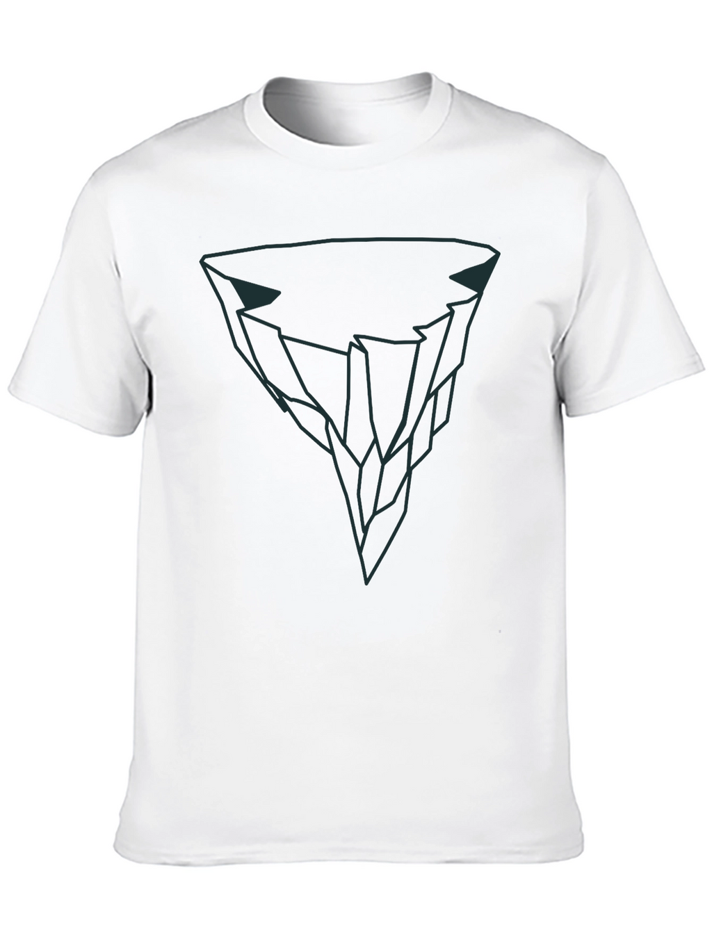 Geometric Iceberg Graphic Tee - Modern Black T-Shirt