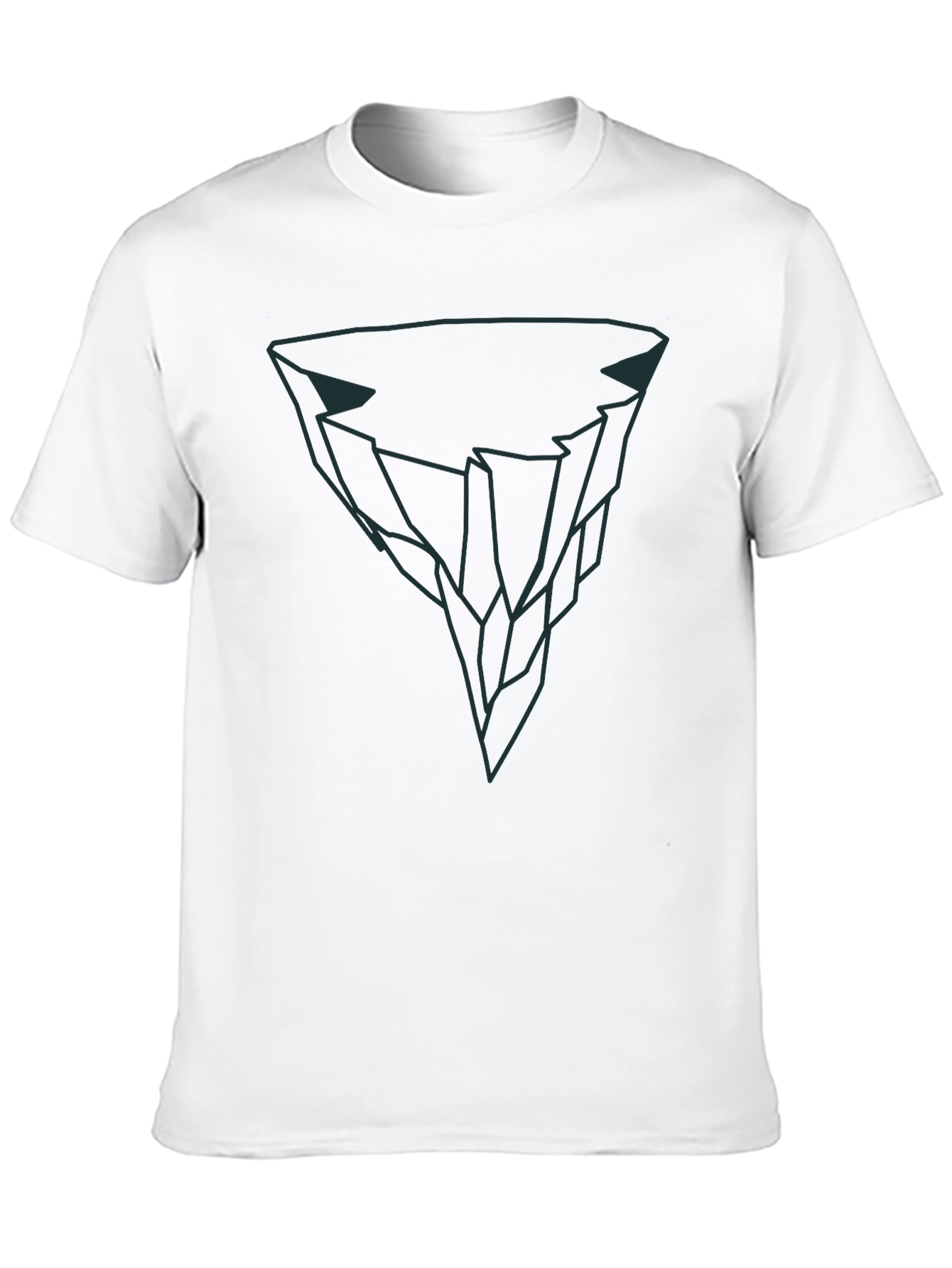 Geometric Iceberg Graphic Tee - Modern Black T-Shirt