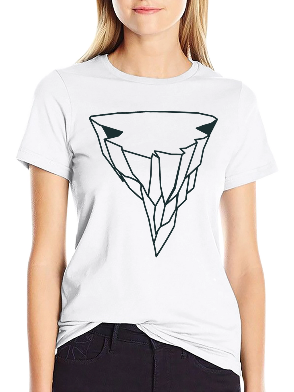 Geometric Iceberg Graphic Tee - Modern Black T-Shirt