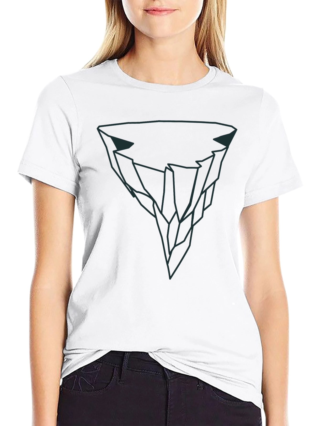 Geometric Iceberg Graphic Tee - Modern Black T-Shirt