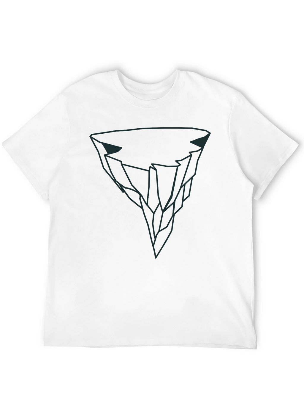 Geometric Iceberg Graphic Tee - Modern Black T-Shirt
