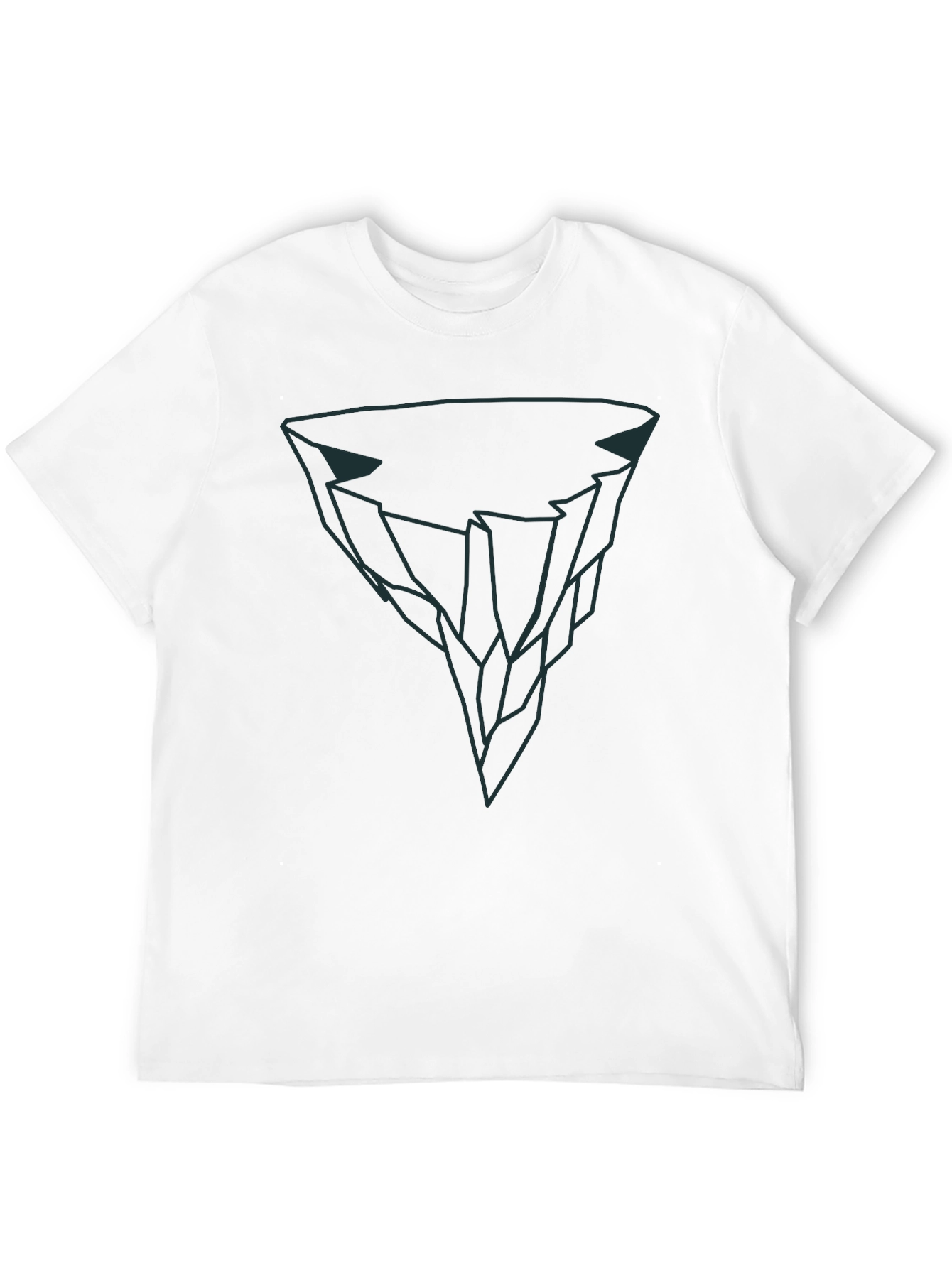 Geometric Iceberg Graphic Tee - Modern Black T-Shirt