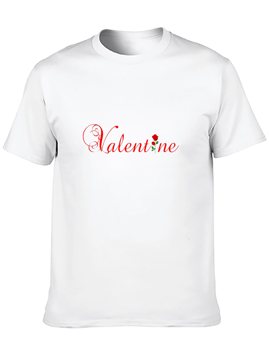 Valentine Rose Graphic Black T-Shirt