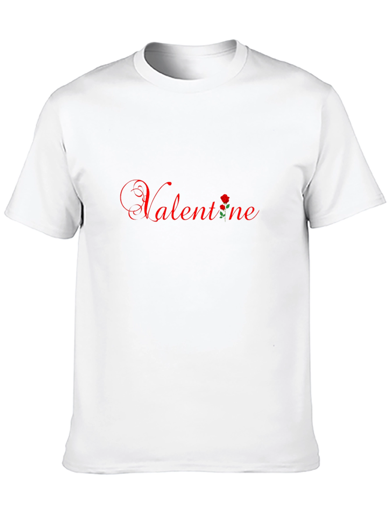 Valentine Rose Graphic Black T-Shirt