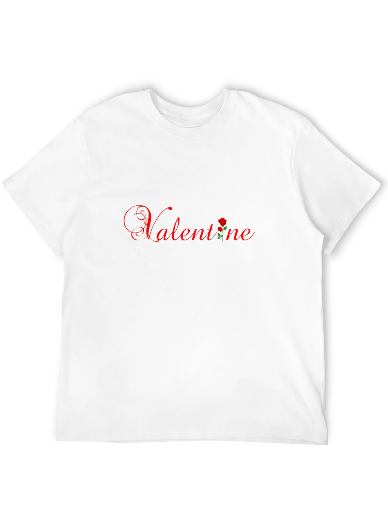 Valentine Rose Graphic Black T-Shirt