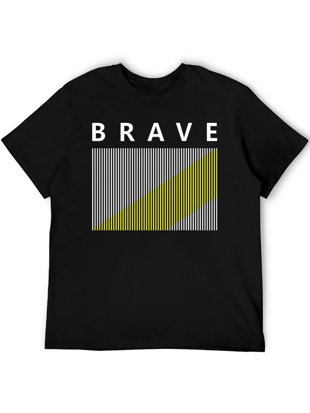 Brave Graphic Tee - Modern Striped Design