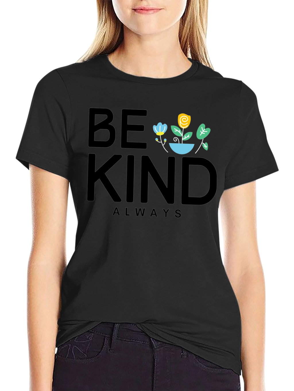 Be Kind Always Graphic T-Shirt - Black