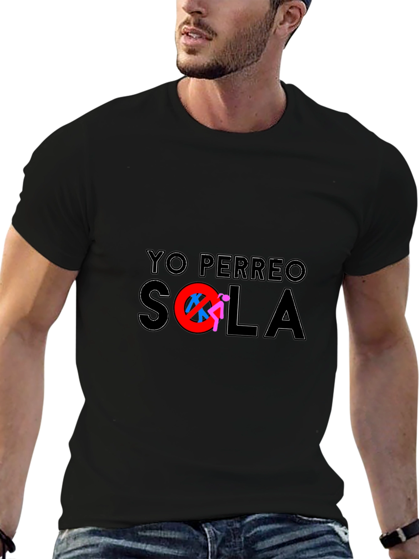 Yo Perreo Sola Black Graphic Tee