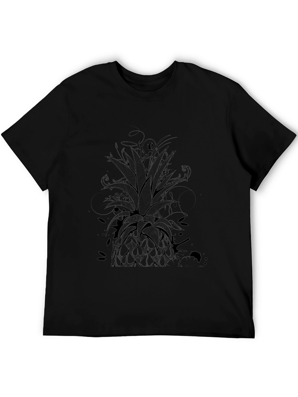 Mens Black Pineapple Graphic Tee