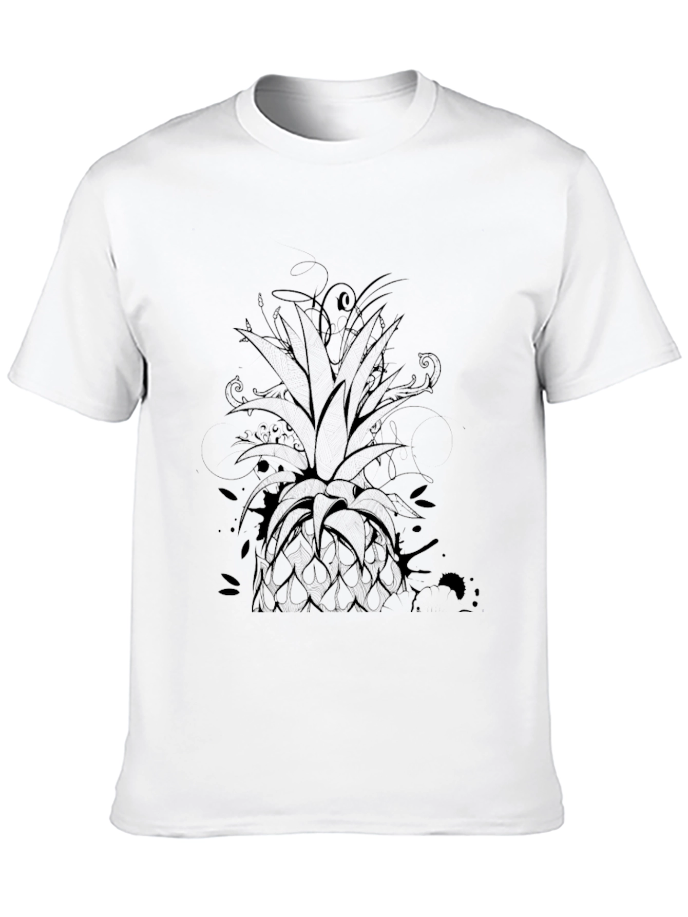 Mens Black Pineapple Graphic Tee
