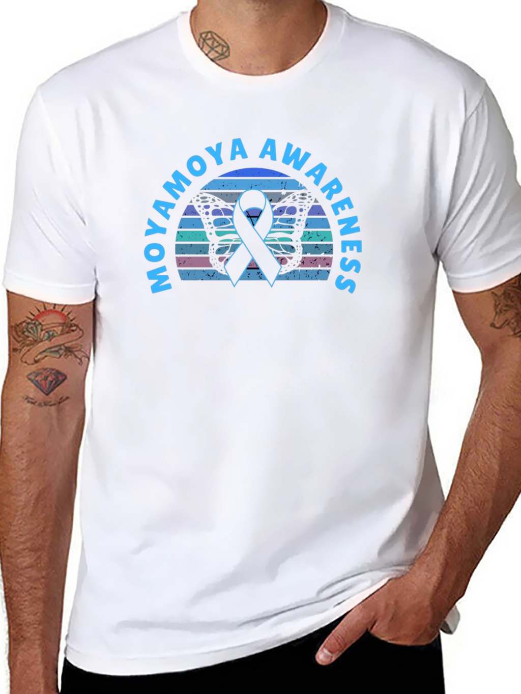 Moyamoya Awareness Butterfly Ribbon T-Shirt