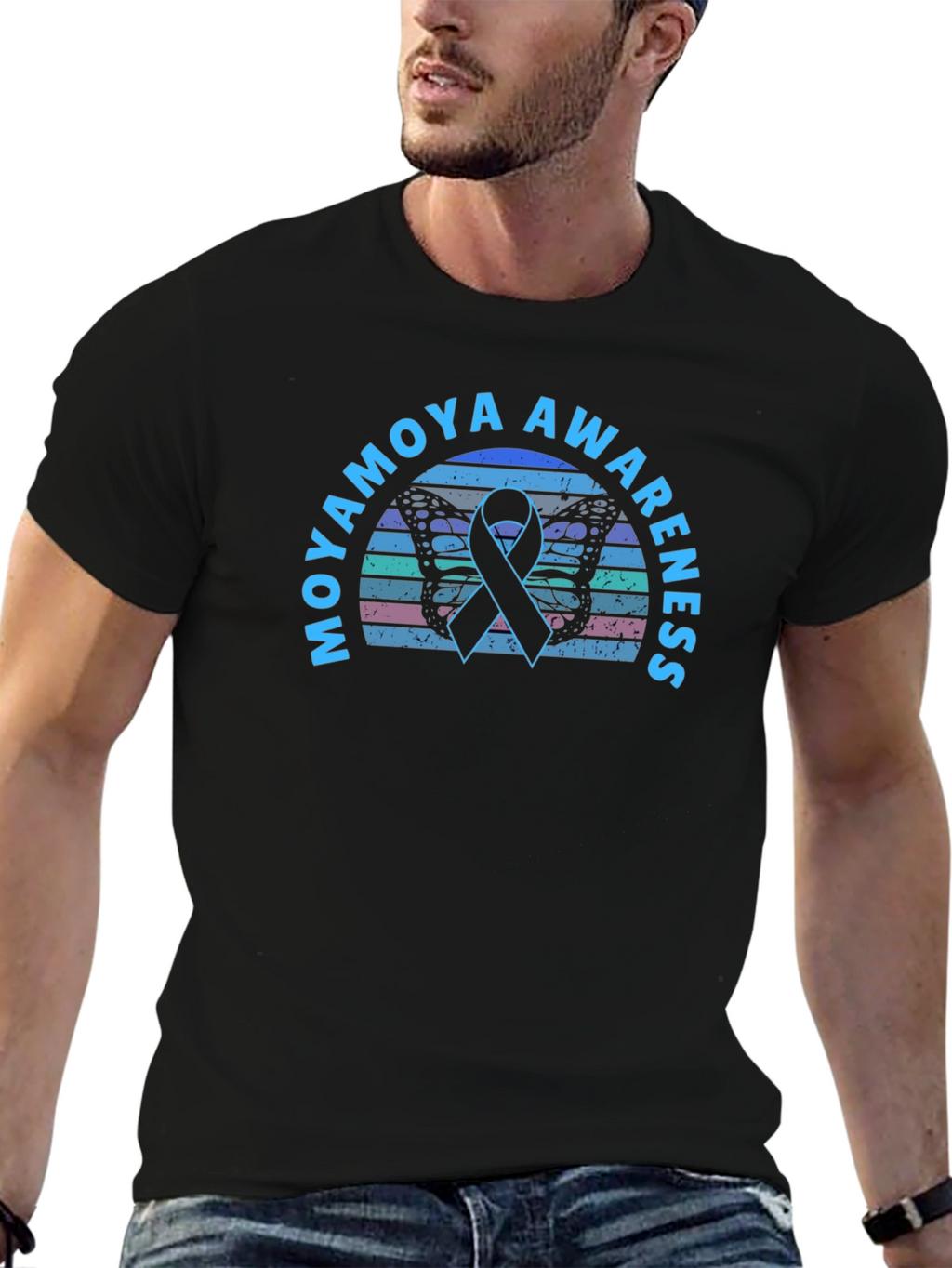 Moyamoya Awareness Butterfly Ribbon T-Shirt