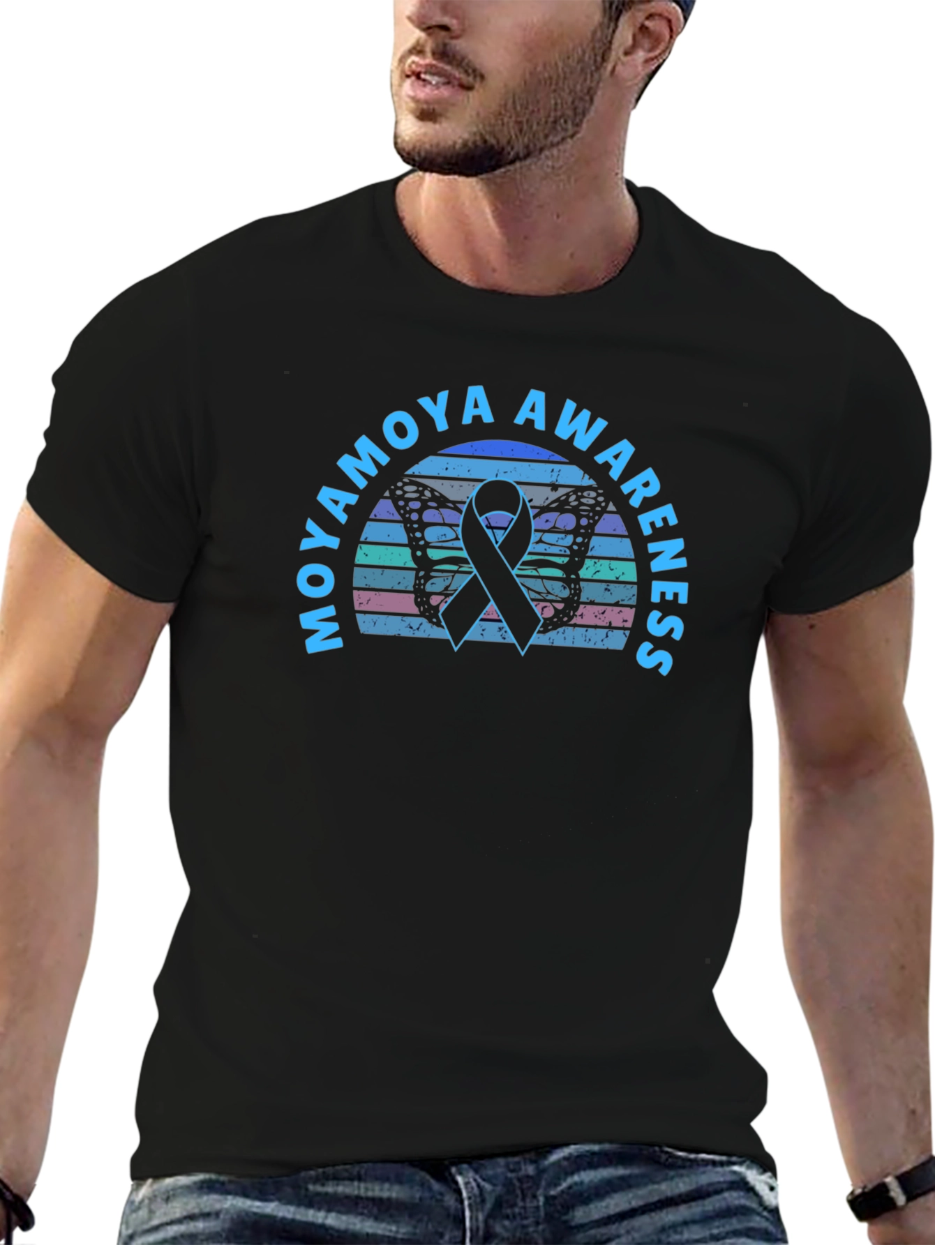 Moyamoya Awareness Butterfly Ribbon T-Shirt