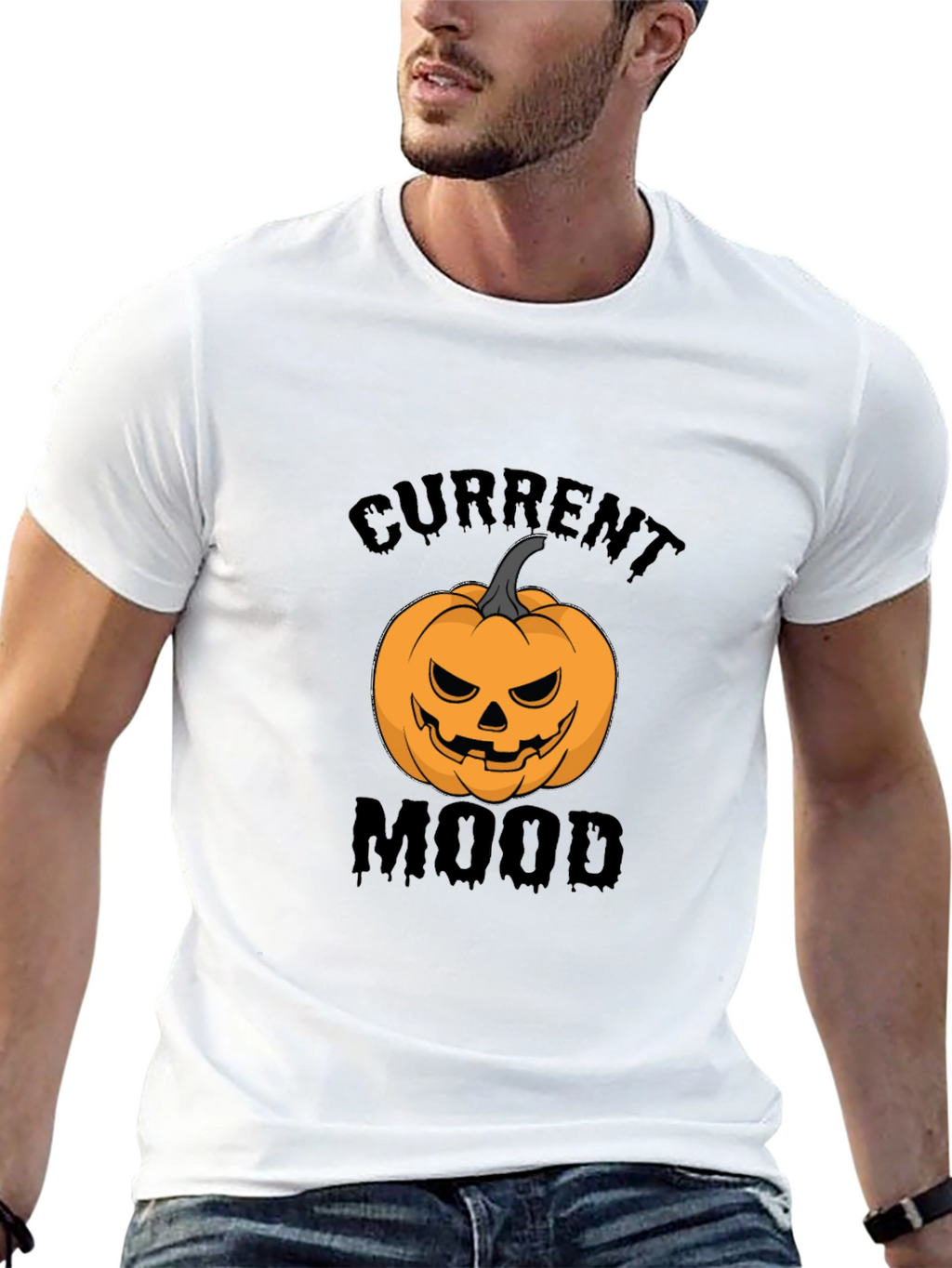 Current Mood Halloween Pumpkin Black T-Shirt