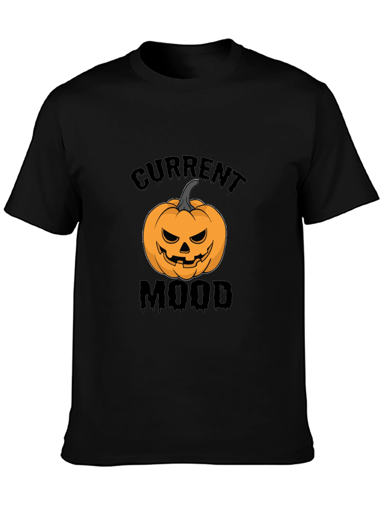 Current Mood Halloween Pumpkin Black T-Shirt