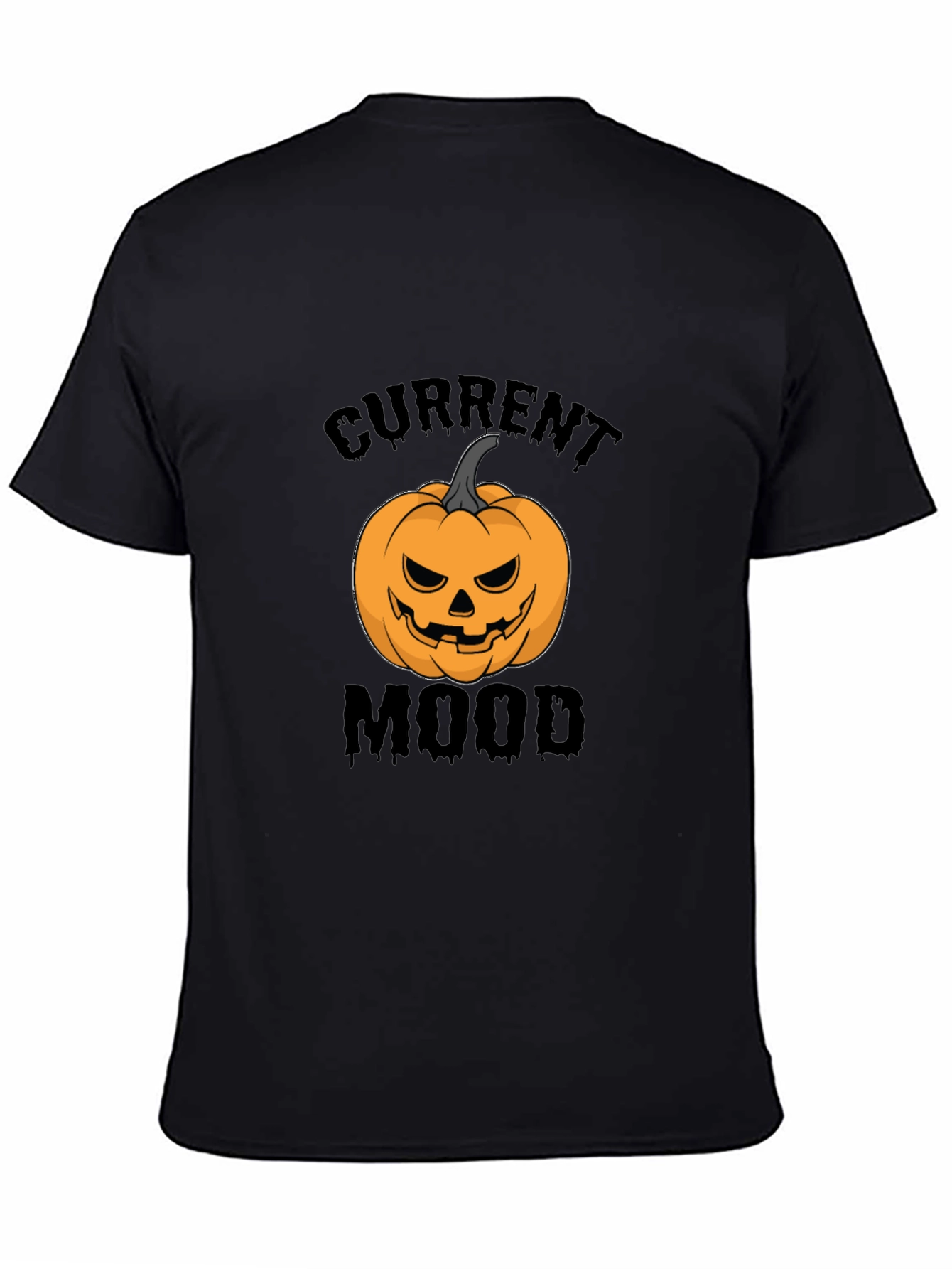 Current Mood Halloween Pumpkin Black T-Shirt