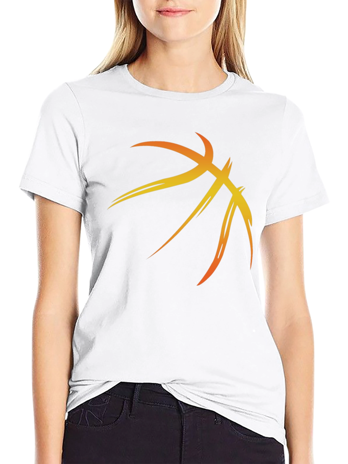Basketball Graphic Tee - Black Cotton Blend Shirt