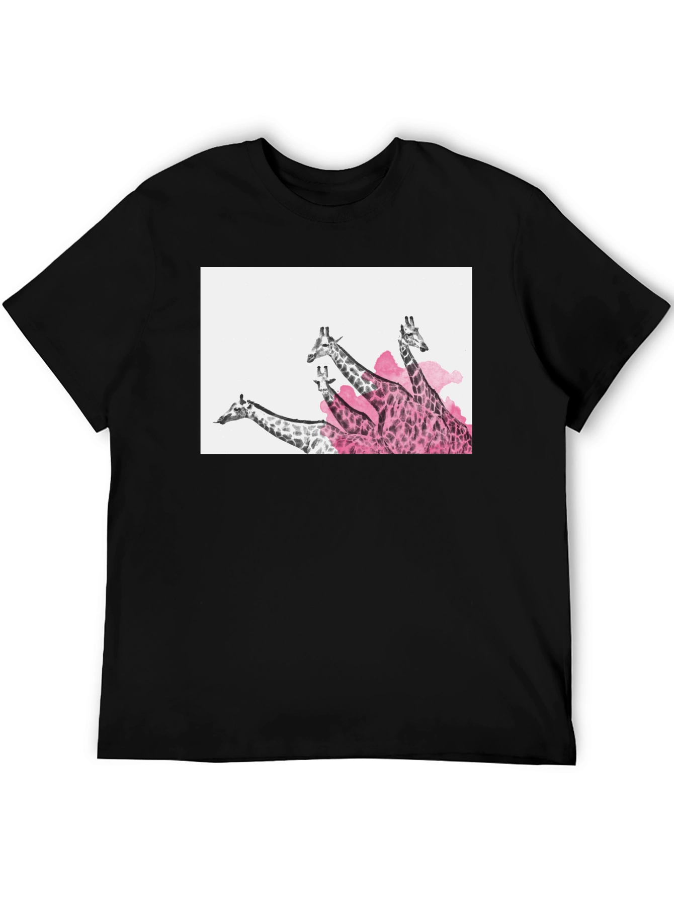 Giraffe Graphic Print Black Tee