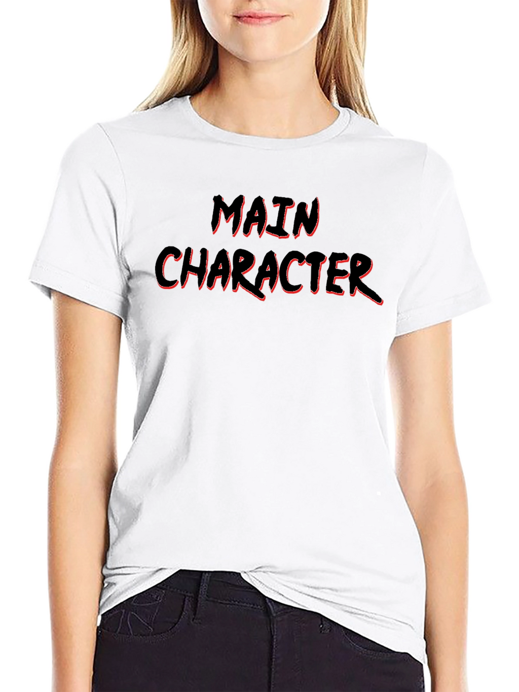 Main Character Graphic Tee - Black Cotton