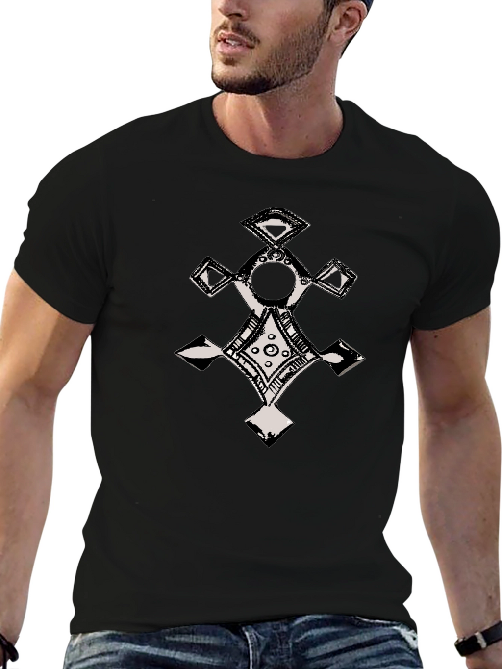 Ethnic Cross Graphic T-Shirt