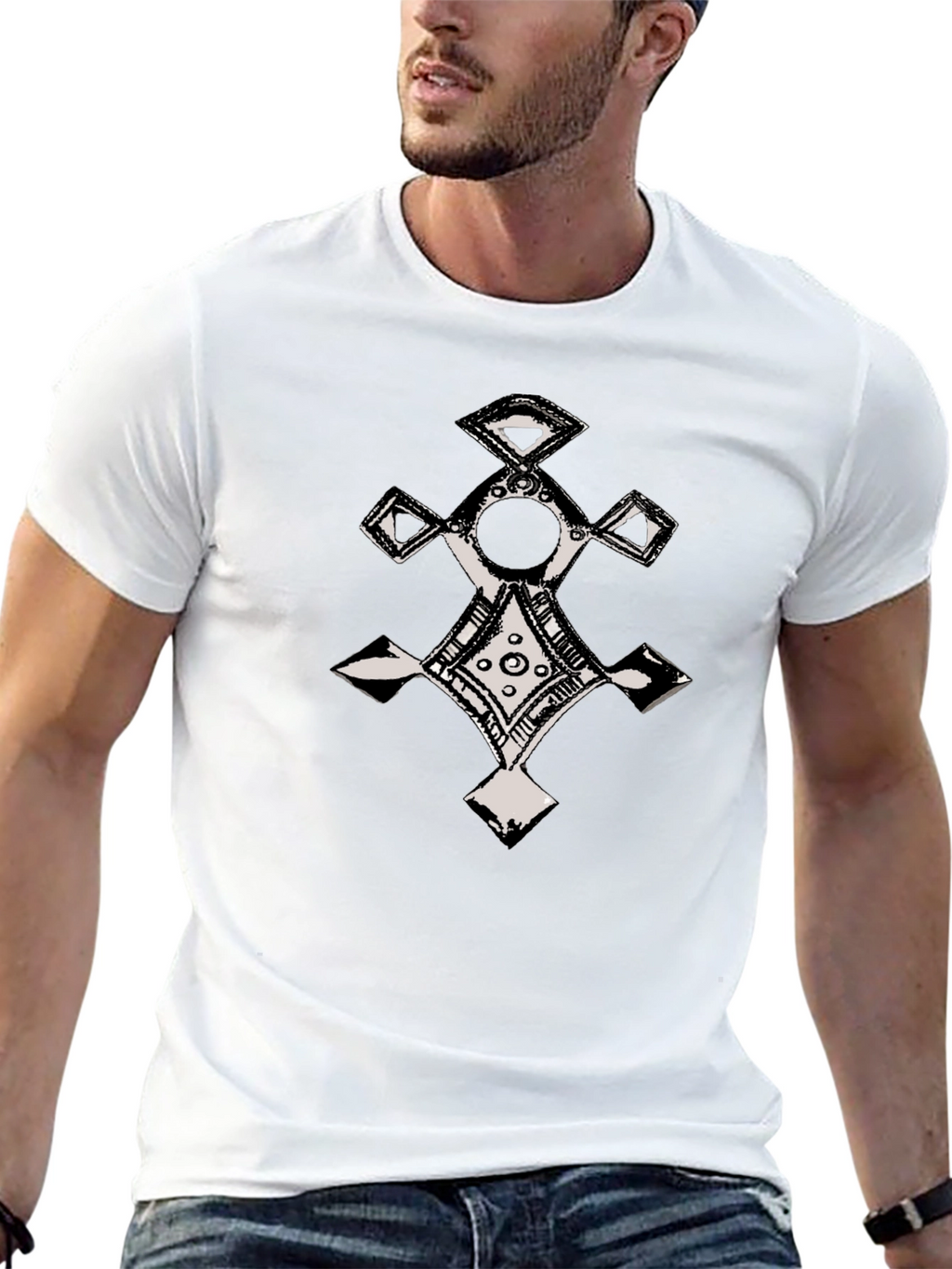 Ethnic Cross Graphic T-Shirt