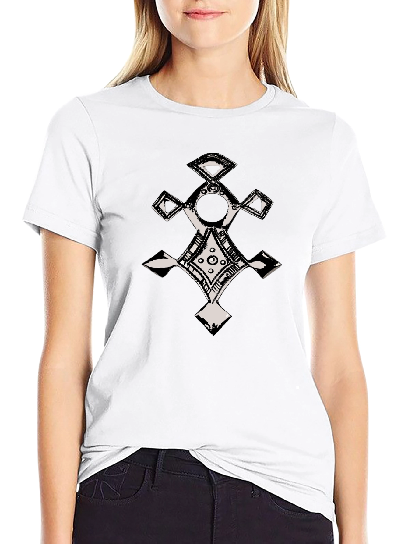 Ethnic Cross Graphic T-Shirt