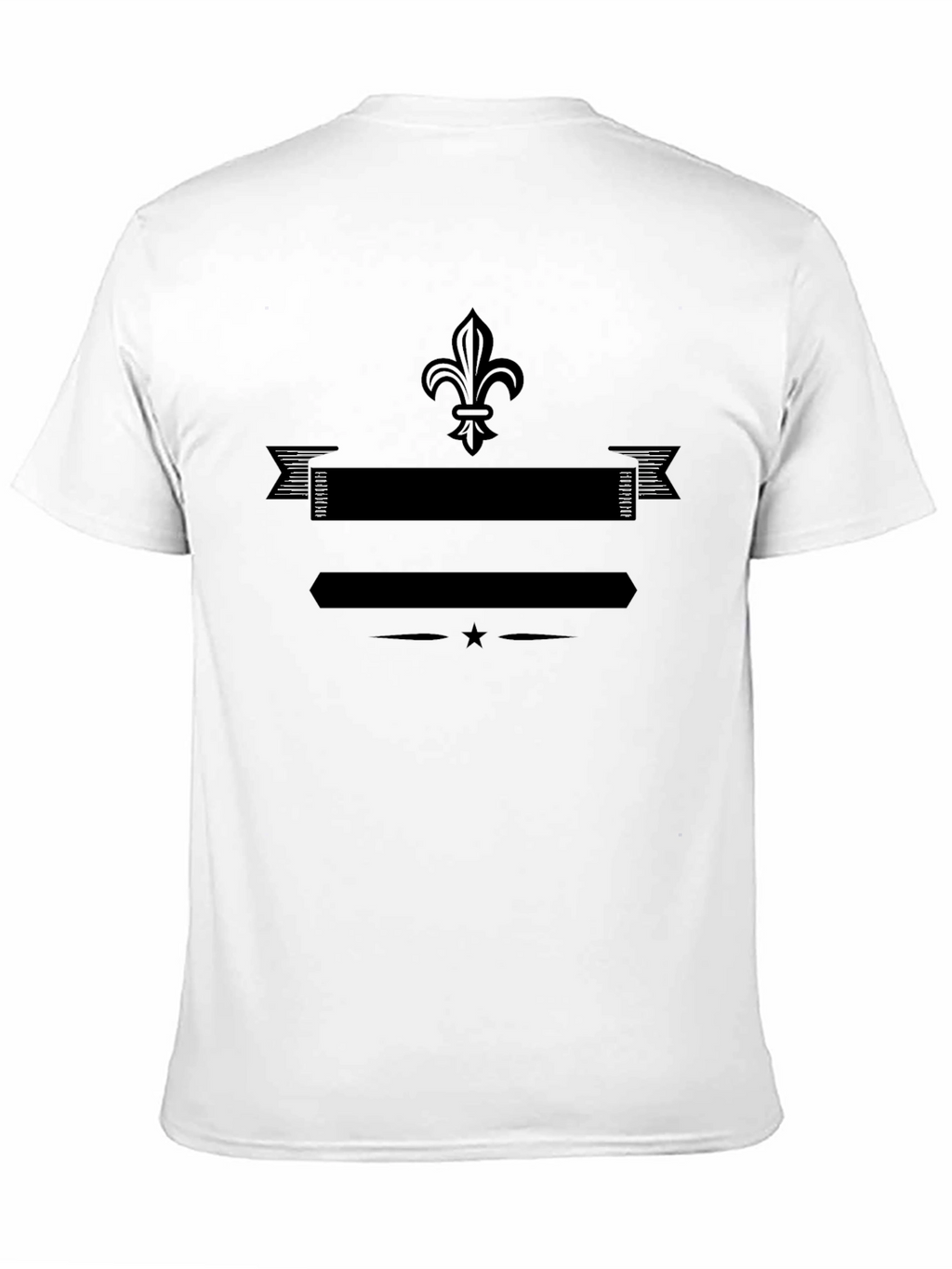 Black Graphic T-Shirt with Fleur-de-lis Design