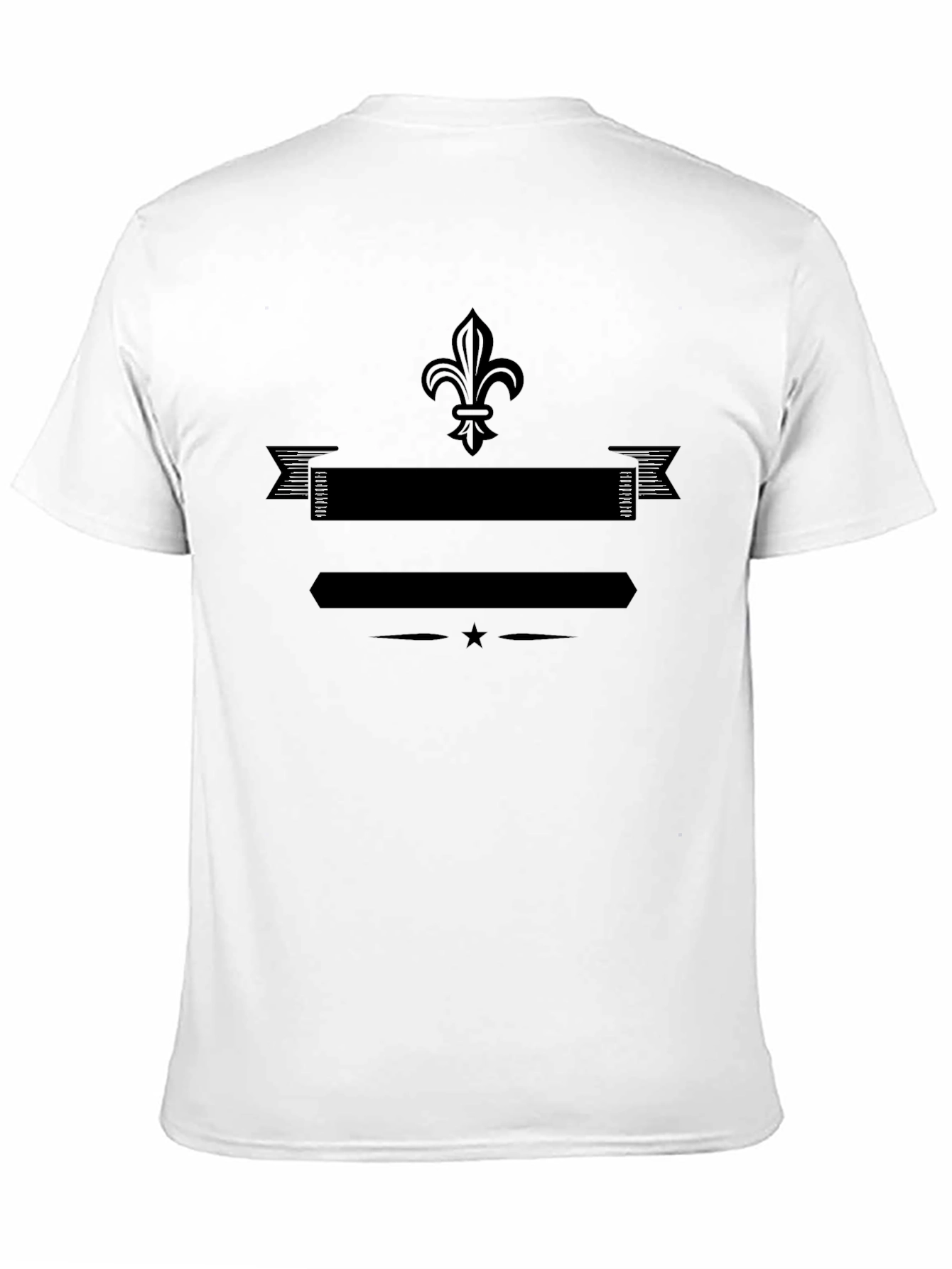 Black Graphic T-Shirt with Fleur-de-lis Design