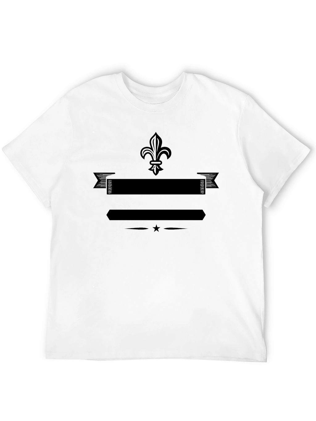 Black Graphic T-Shirt with Fleur-de-lis Design