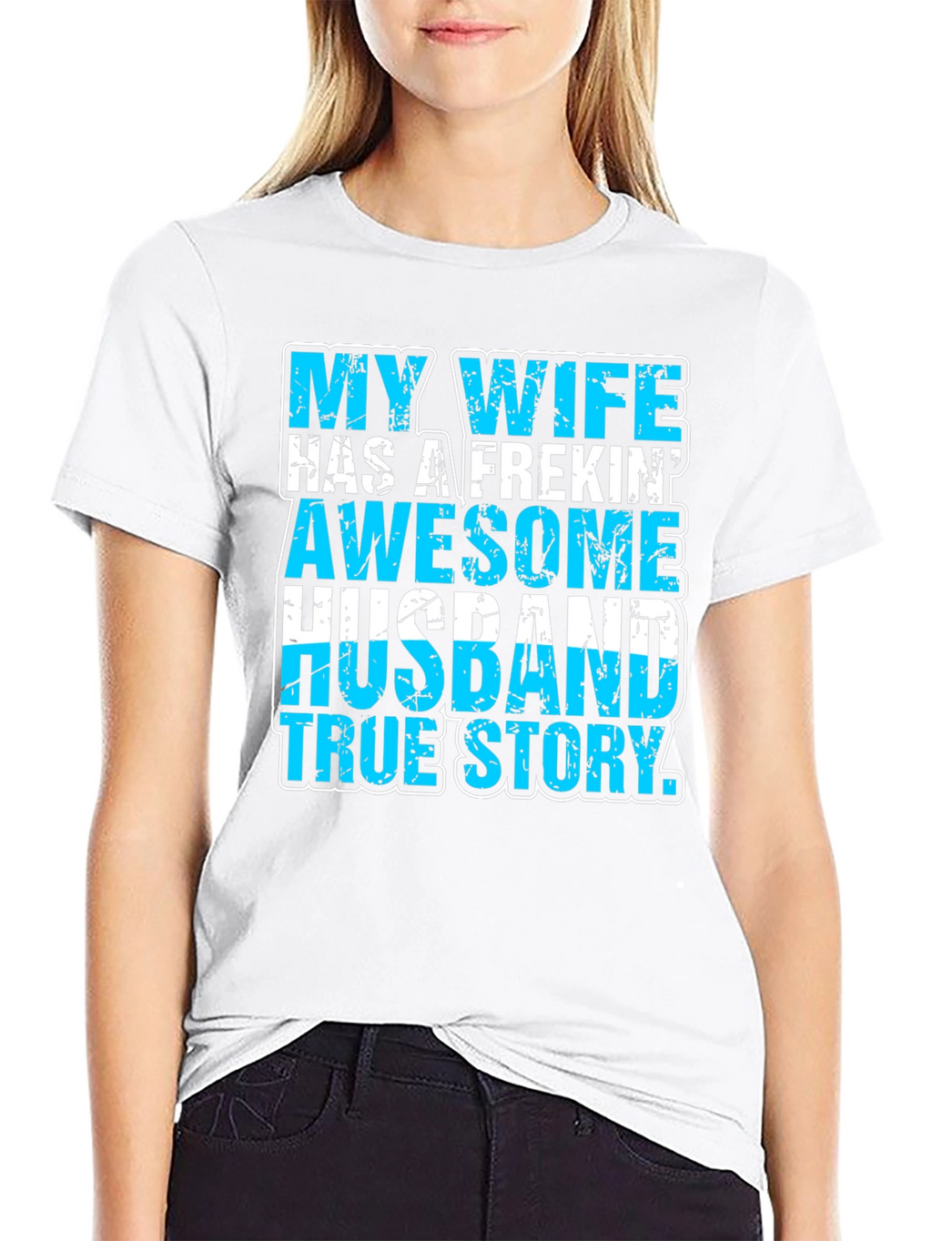 My Wife Awesome Husband T-Shirt Funny Graphic Tee