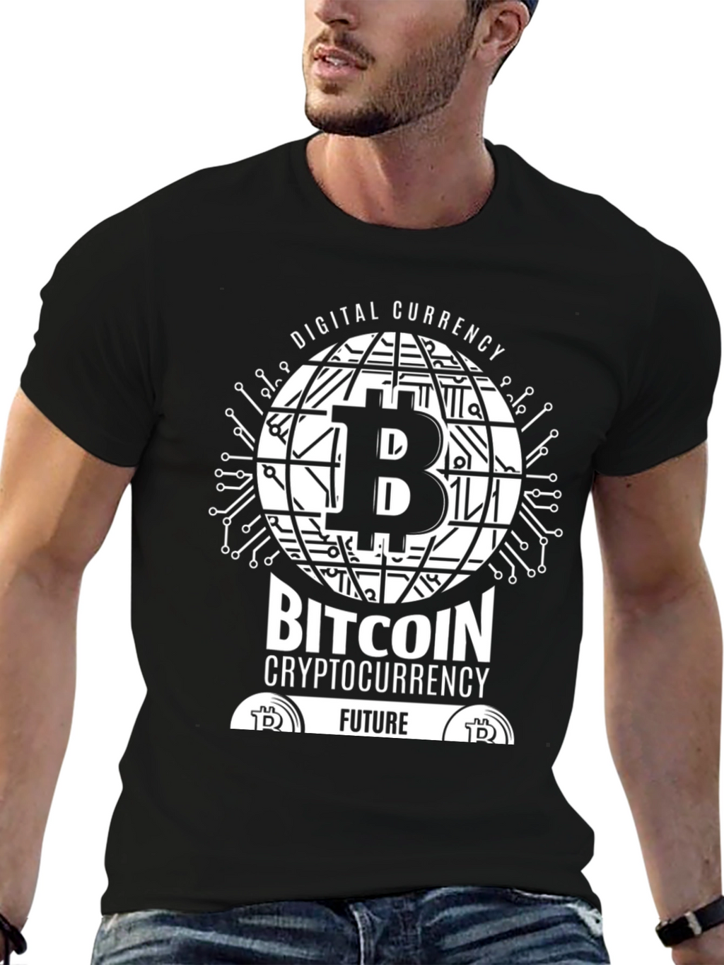 Bitcoin Cryptocurrency Future Black T-Shirt