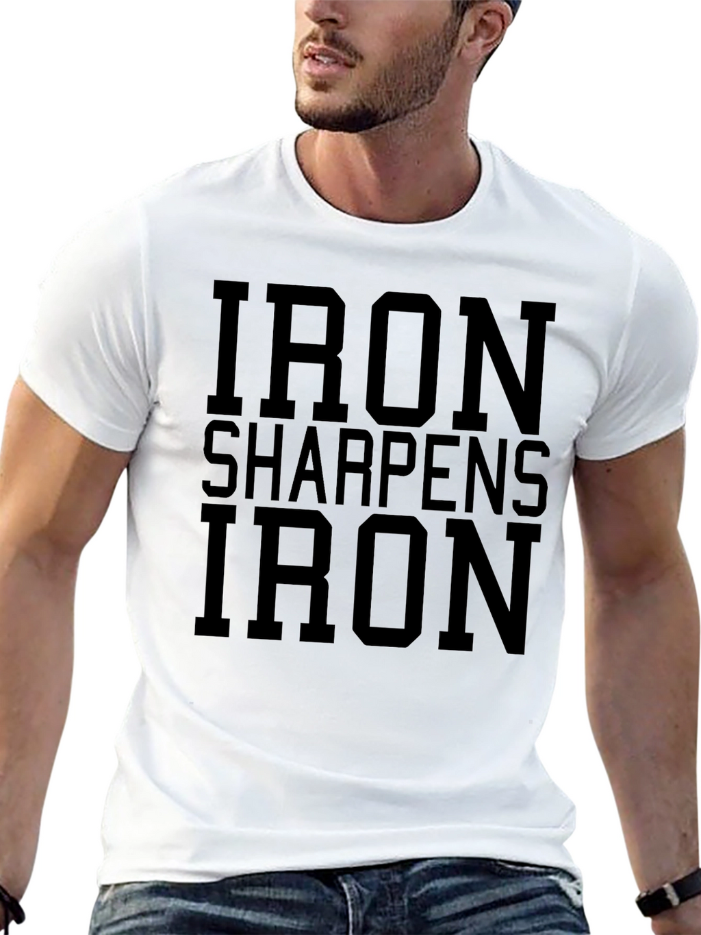 Iron Sharpens Iron Black T-Shirt Motivation