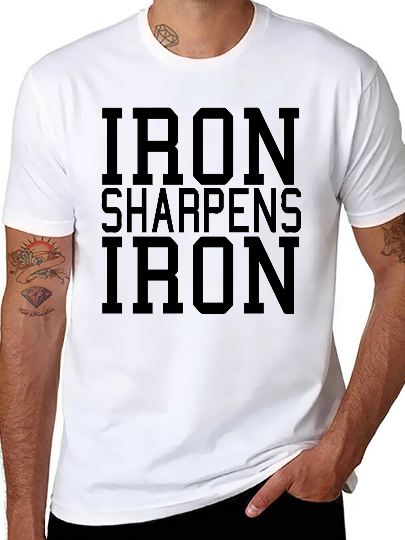 Iron Sharpens Iron Black T-Shirt Motivation