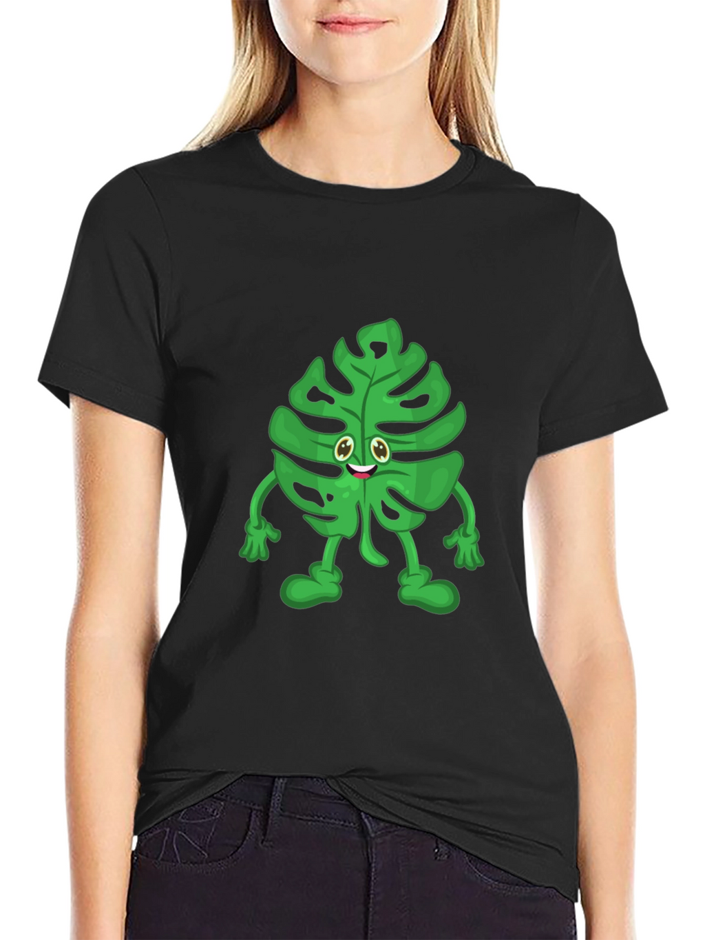 Funny Monstera Plant T-Shirt - Cute Cartoon Graphic Tee