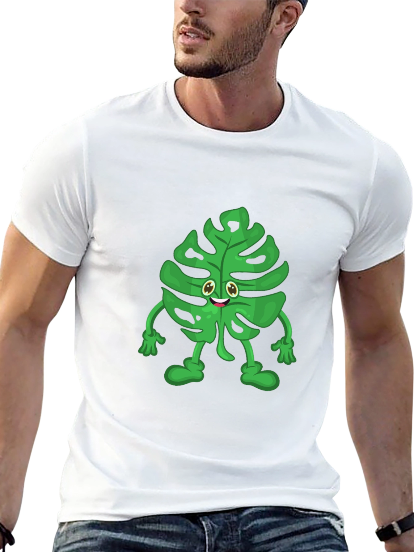 Funny Monstera Plant T-Shirt - Cute Cartoon Graphic Tee