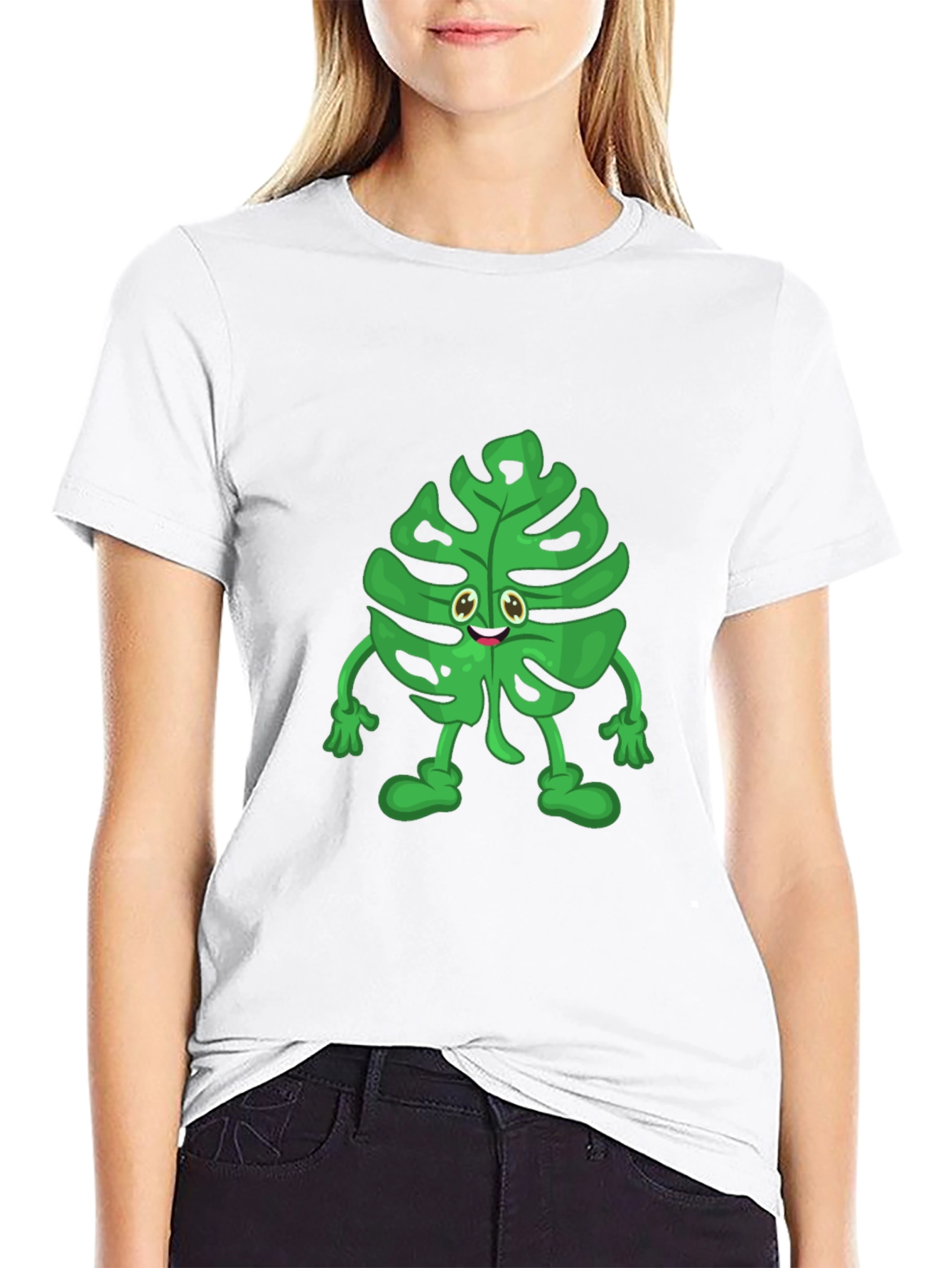 Funny Monstera Plant T-Shirt - Cute Cartoon Graphic Tee