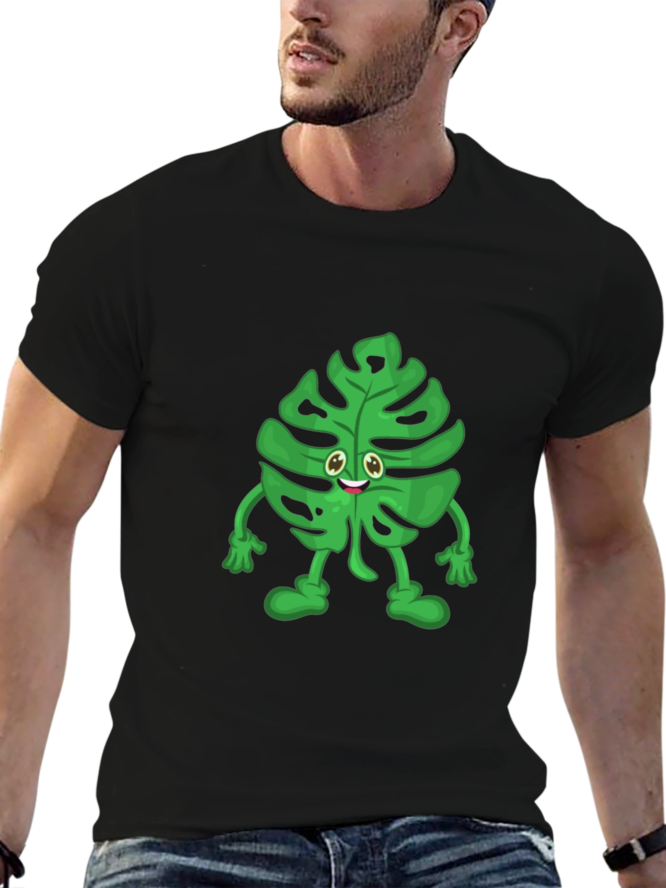 Funny Monstera Plant T-Shirt - Cute Cartoon Graphic Tee