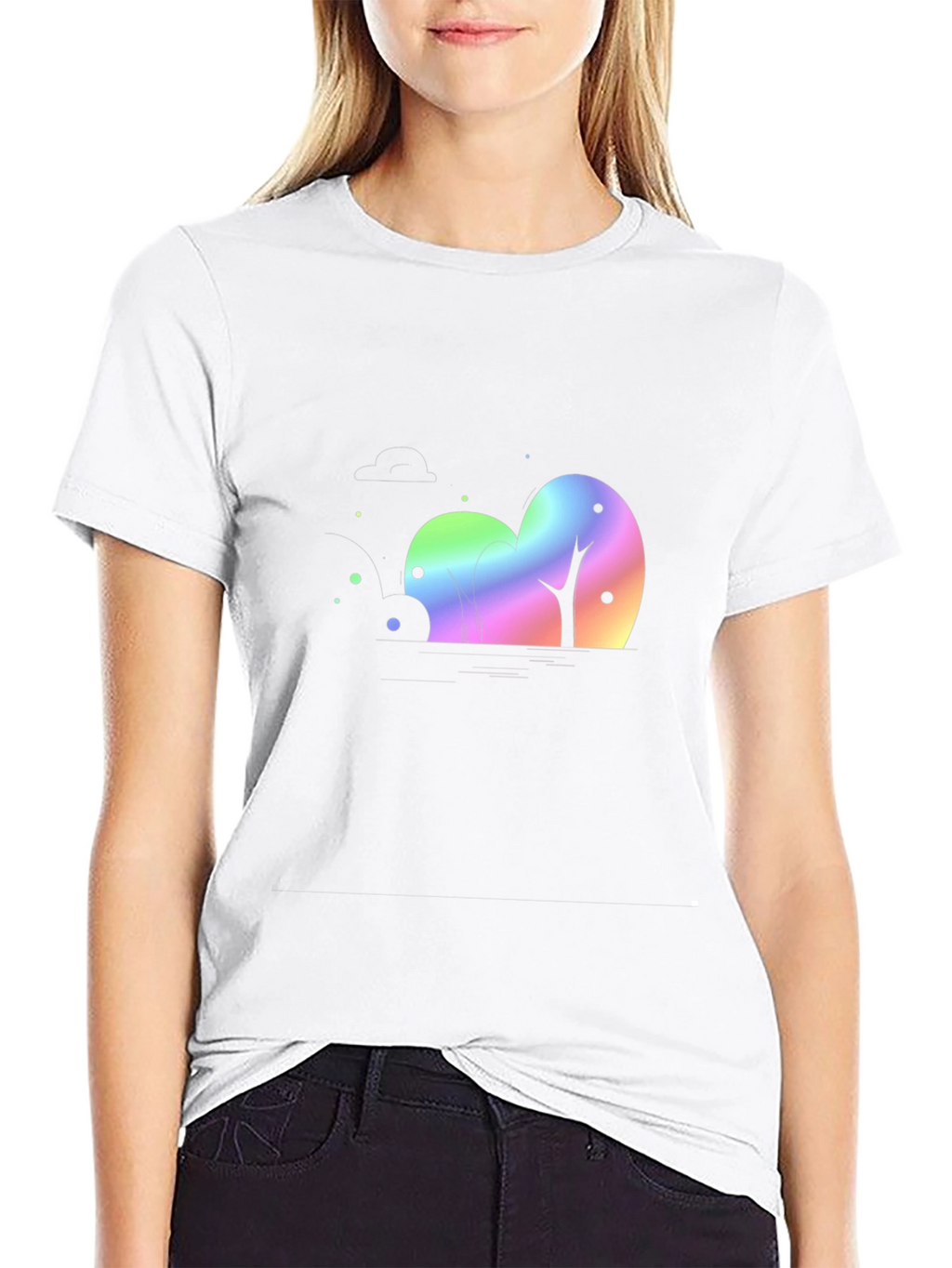 Rainbow Trees Black T-Shirt