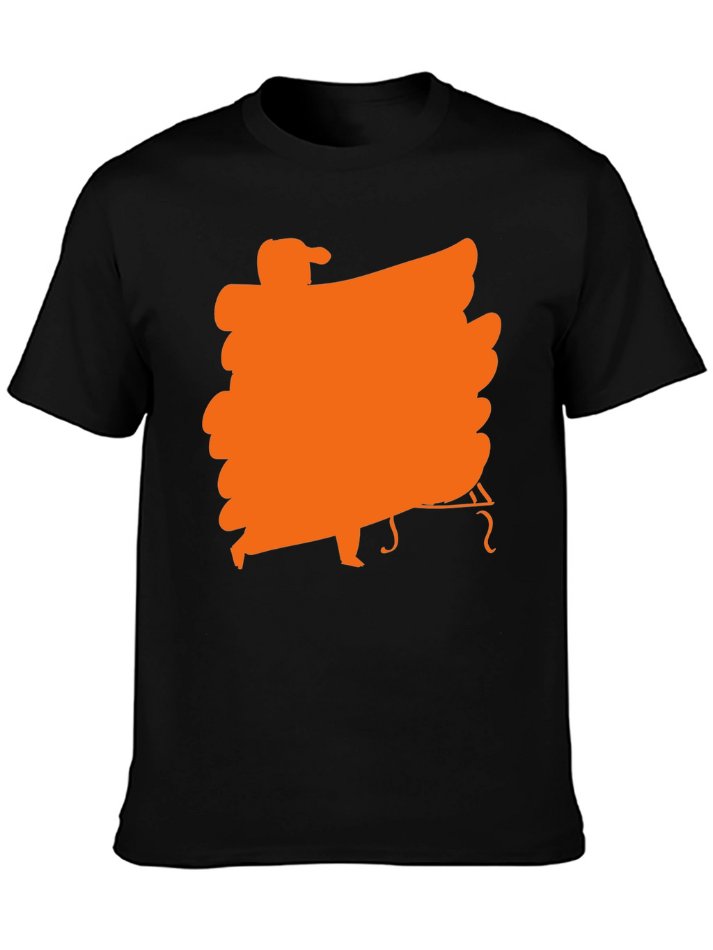 Black T-Shirt with Orange Musician Graphic