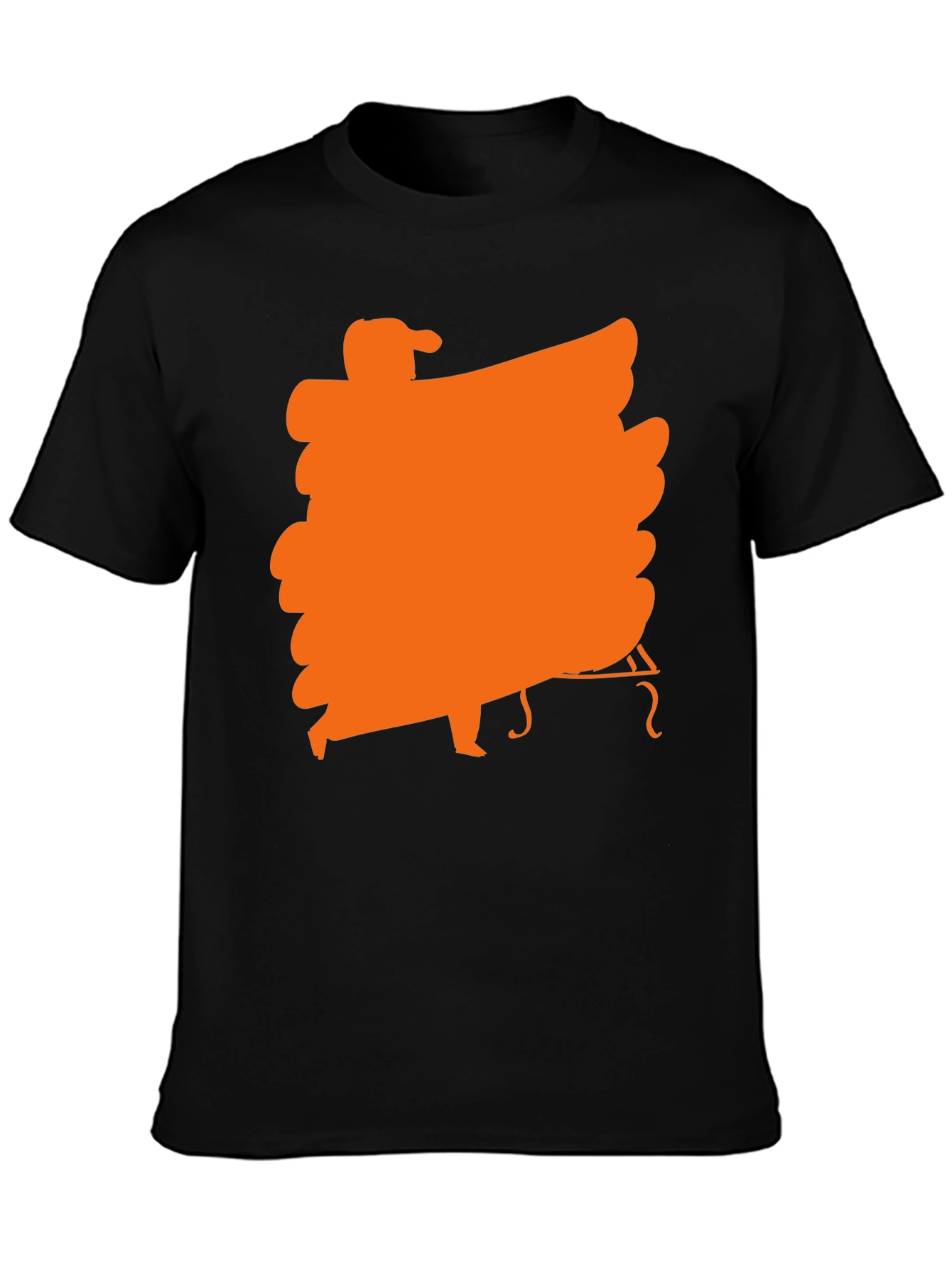 Black T-Shirt with Orange Musician Graphic