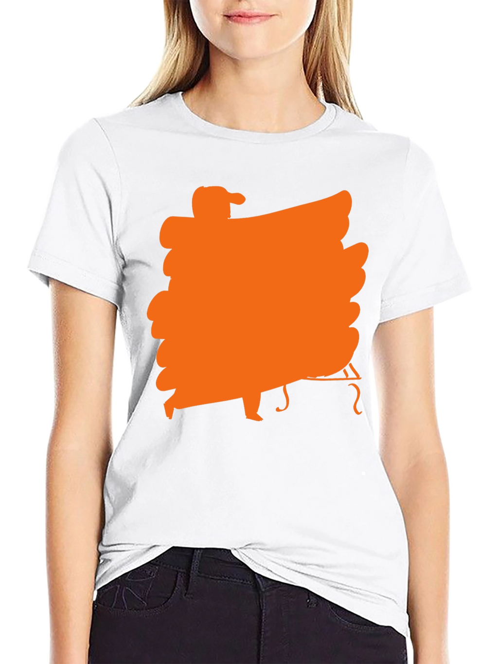 Black T-Shirt with Orange Musician Graphic