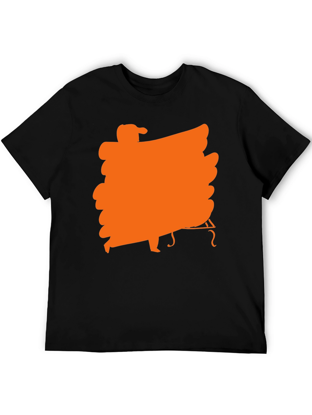 Black T-Shirt with Orange Musician Graphic