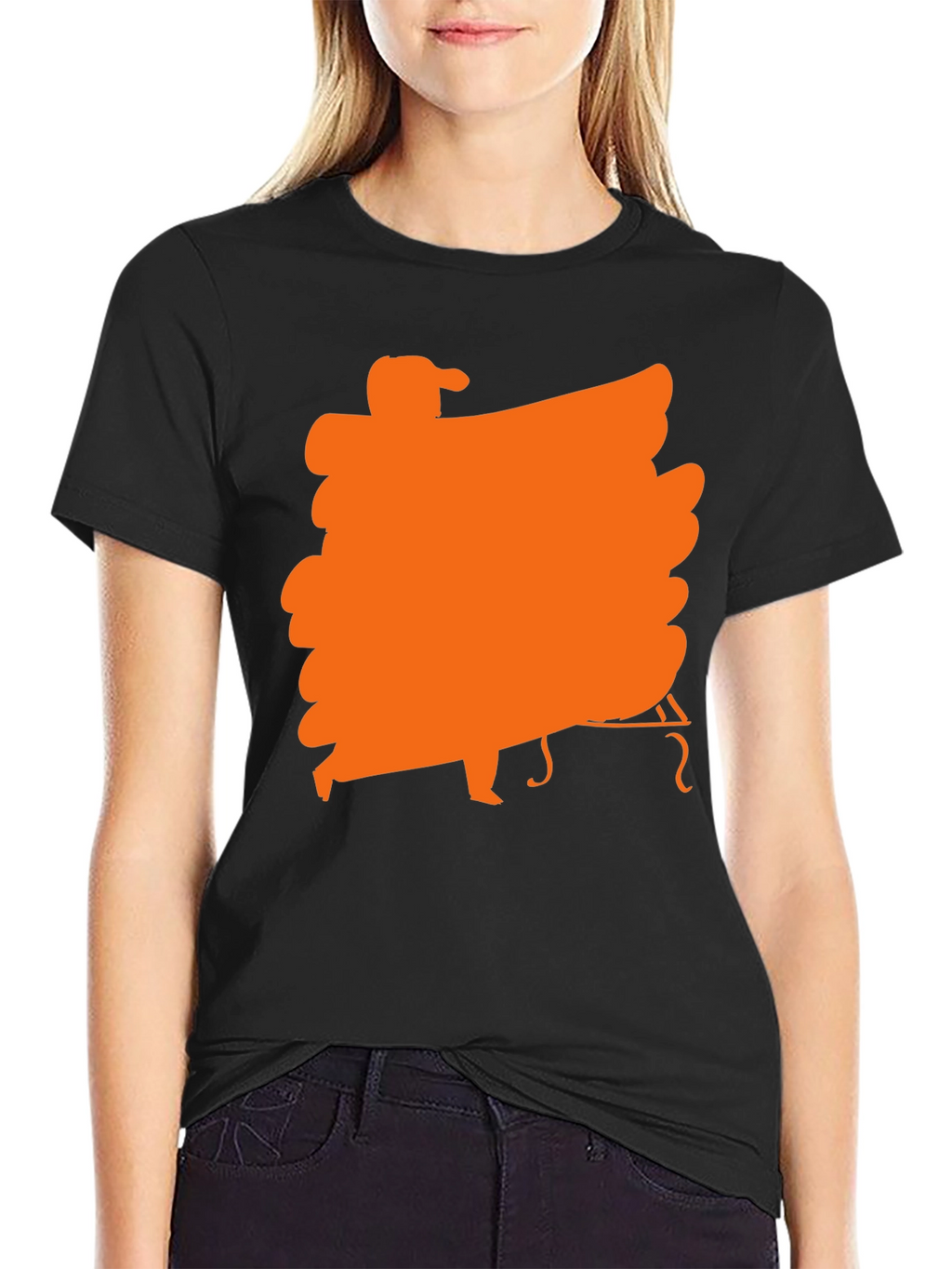 Black T-Shirt with Orange Musician Graphic