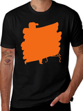 Black T-Shirt with Orange Musician Graphic