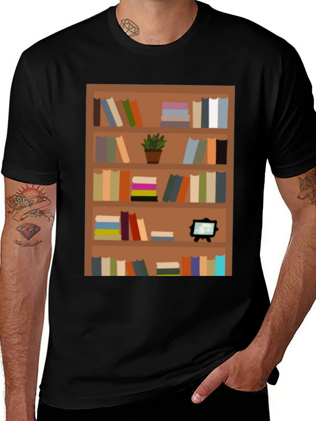 Bookcase Graphic Tee - Book Lovers Apparel