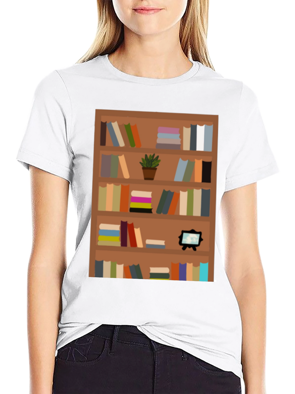 Bookcase Graphic Tee - Book Lovers Apparel